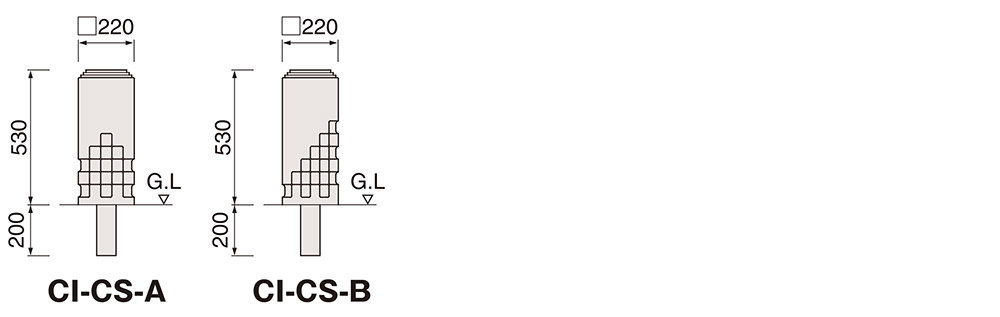 天然石 CI-CS-A 固定・可動規格・形状