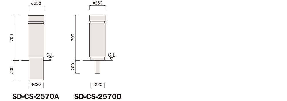 SD-CS-2570 固定・可動規格・形状