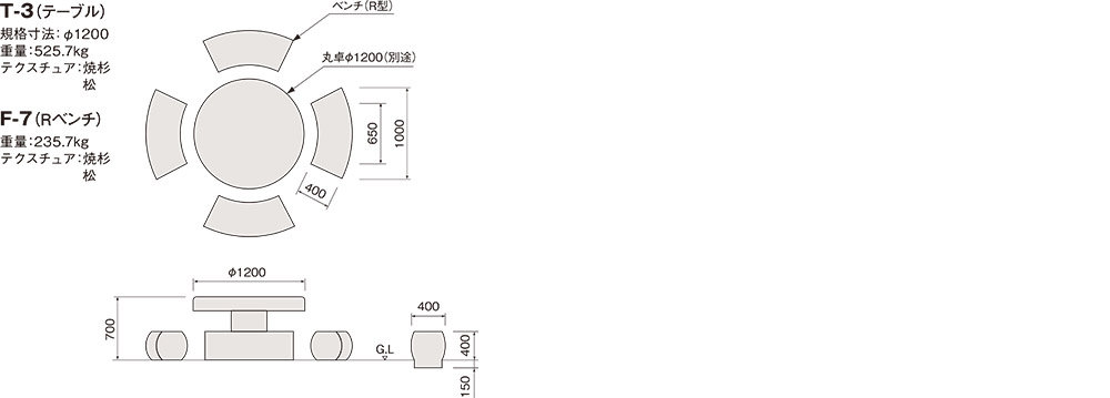 F-7（Rベンチ）規格・形状